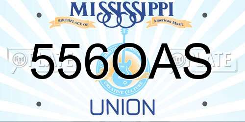 556OAS Mississippi License Plate
