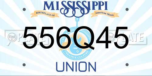 556Q45 Mississippi License Plate
