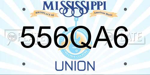 556QA6 Mississippi License Plate