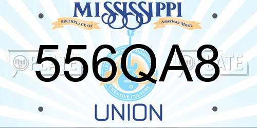 556QA8 Mississippi License Plate