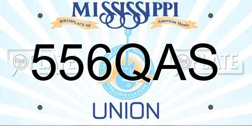 556QAS Mississippi License Plate