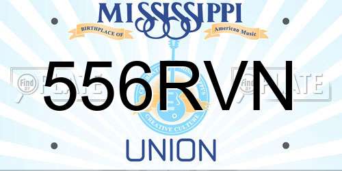 556RVN Mississippi License Plate
