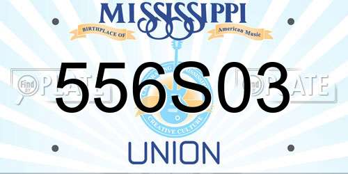 556S03 Mississippi License Plate
