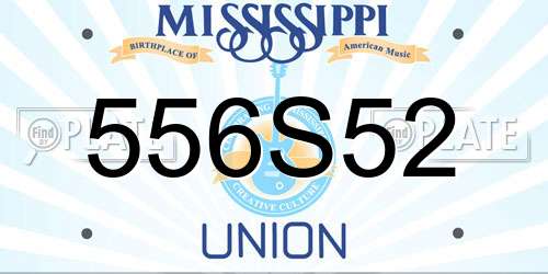 556S52 Mississippi License Plate