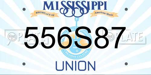 556S87 Mississippi License Plate