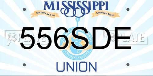 556SDE Mississippi License Plate