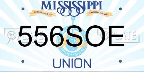 556SOE Mississippi License Plate