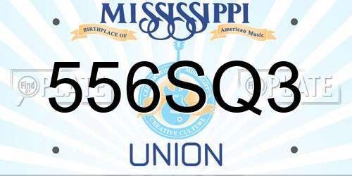556SQ3 Mississippi License Plate