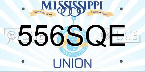 556SQE Mississippi License Plate