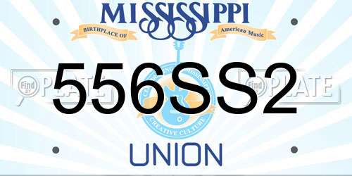 556SS2 Mississippi License Plate