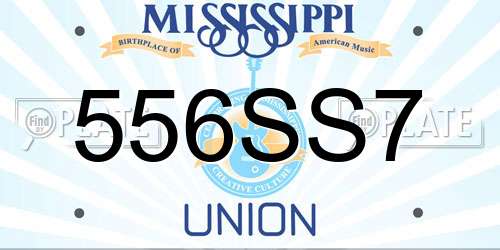 556SS7 Mississippi License Plate