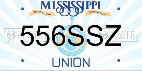556SSZ Mississippi License Plate