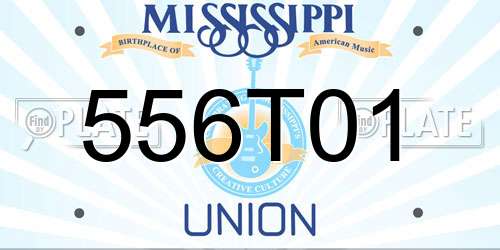 556T01 Mississippi License Plate