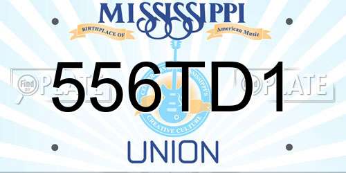 556TD1 Mississippi License Plate