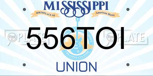556TOI Mississippi License Plate