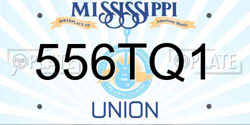 556TQ1 Mississippi License Plate