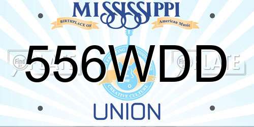556WDD Mississippi License Plate
