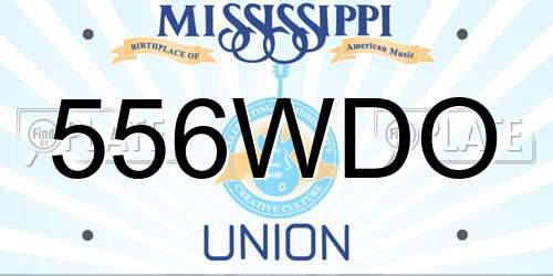 556WDO Mississippi License Plate