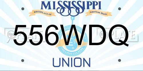 556WDQ Mississippi License Plate