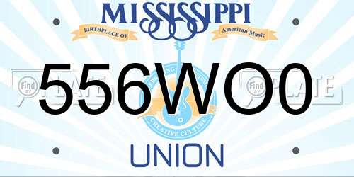 556WO0 Mississippi License Plate