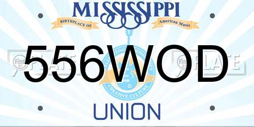 556WOD Mississippi License Plate