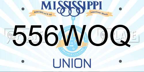 556WOQ Mississippi License Plate