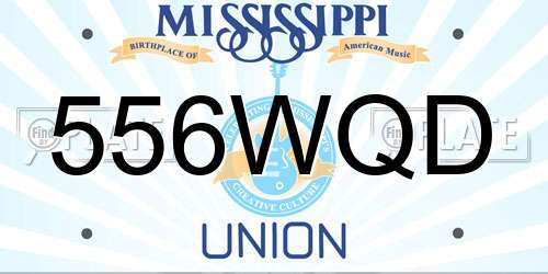 556WQD Mississippi License Plate