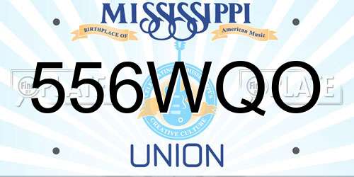 556WQO Mississippi License Plate