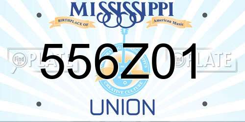 556Z01 Mississippi License Plate