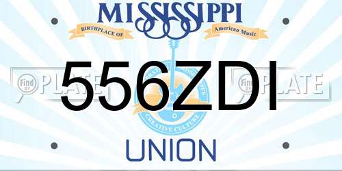 556ZDI Mississippi License Plate