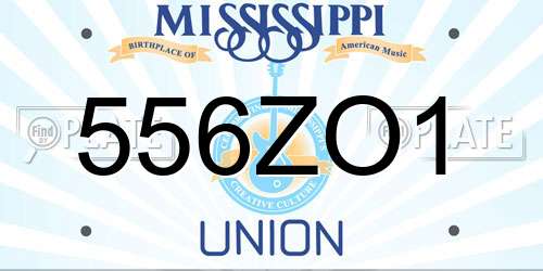 556ZO1 Mississippi License Plate