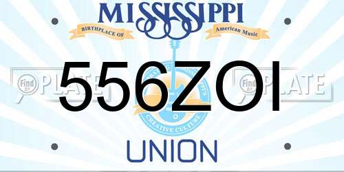 556ZOI Mississippi License Plate