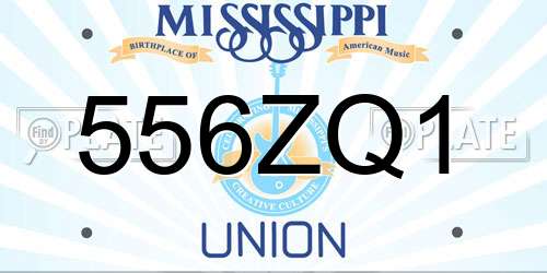 556ZQ1 Mississippi License Plate