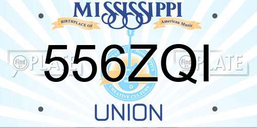 556ZQI Mississippi License Plate