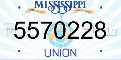 5570228 Mississippi License Plate