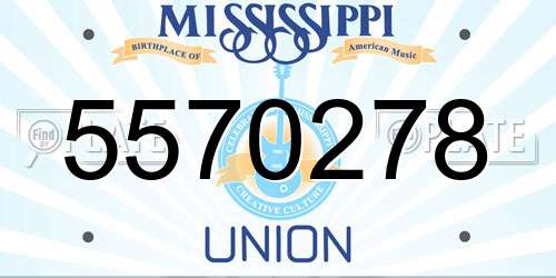 5570278 Mississippi License Plate