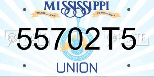 55702T5 Mississippi License Plate