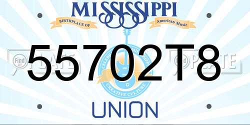 55702T8 Mississippi License Plate