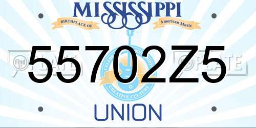 55702Z5 Mississippi License Plate