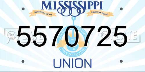 5570725 Mississippi License Plate