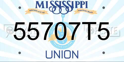 55707T5 Mississippi License Plate