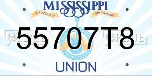 55707T8 Mississippi License Plate