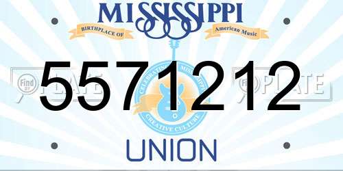 5571212 Mississippi License Plate
