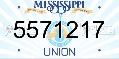 5571217 Mississippi License Plate