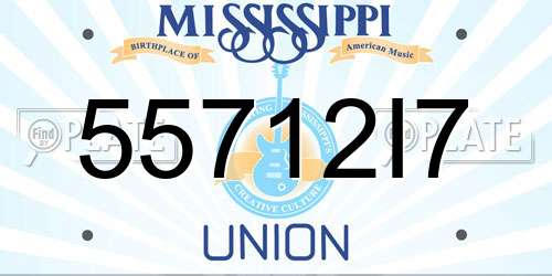 55712I7 Mississippi License Plate