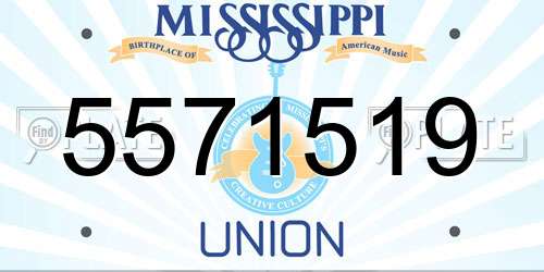 5571519 Mississippi License Plate