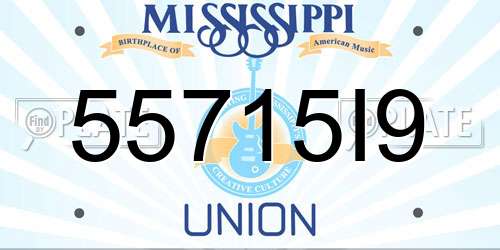 55715I9 Mississippi License Plate