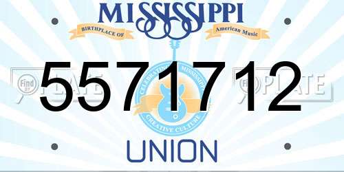 5571712 Mississippi License Plate