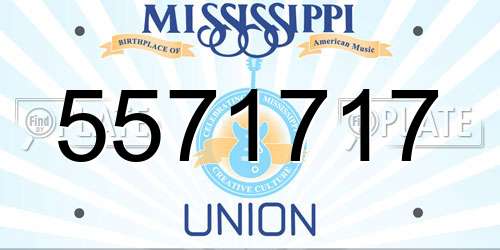 5571717 Mississippi License Plate