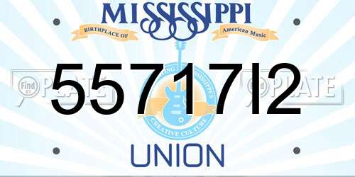55717I2 Mississippi License Plate